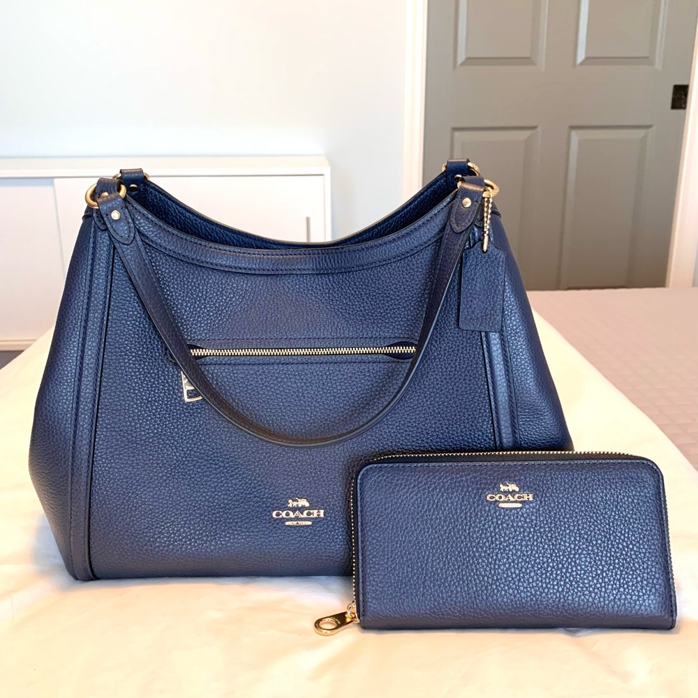 NWOT Coach Kristy Shoulder Bag AND Long Zip Around Wallet — BUNDLE!